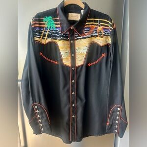 Vintage Scully Western Shirt Desert Sunset Tequila Embroidered  Style Large